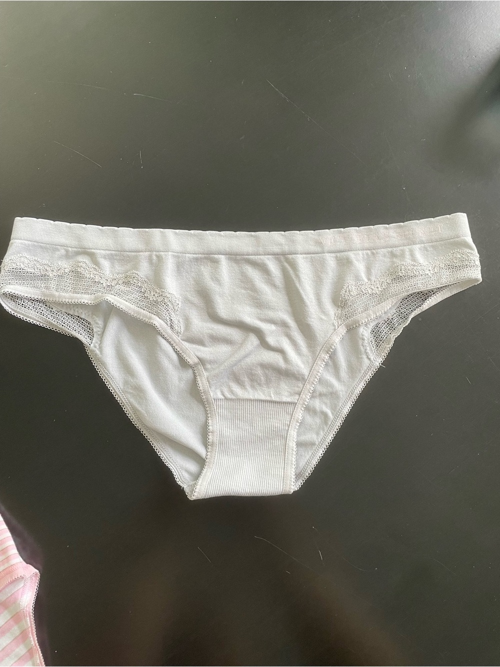 [Victoria’s Secret] Light gray cheekini Bikini Panties with Lace Trim